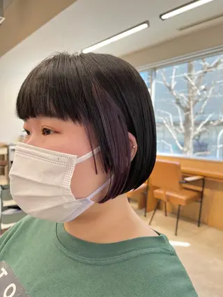 ショート カラー パーマ ヘアアレンジ Riposo.所属・✨艶髪✨ 奈須晴香のヘアスタイル