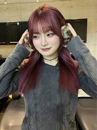 カラー 暖色カラー/ ネイル momo🍀☆*:°のヘアスタイル