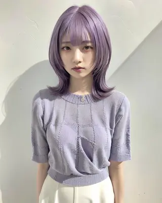 セミロング カラー 💛ブリーチで叶える 💛垢抜けカラー🌈のヘアスタイル