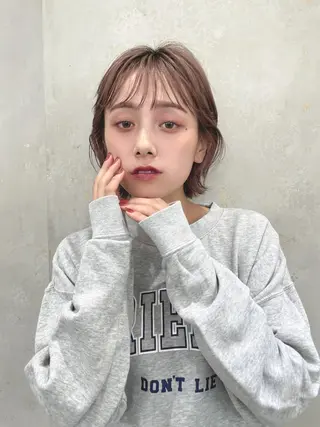 ミディアム カラー 💖ボブ/髪質改善 顔周りレイヤー/ユイのヘアスタイル