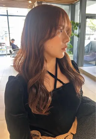 ロング 中村 果乃のヘアスタイル