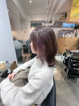 ミディアム カラー ✨髪質改善矯正× ブリーチ✨YU-KIのヘアスタイル