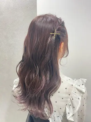 ロング カラー ヘアアレンジ 🫧ブリーチなし 透明感カラーゆん🫧のヘアスタイル
