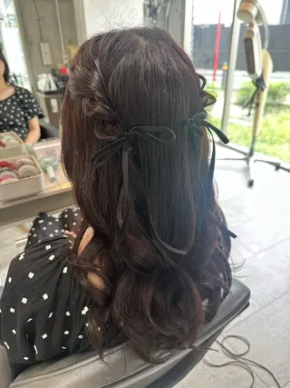 セミロング ヘアアレンジ 女性に人気♪ はやしほのかのヘアスタイル