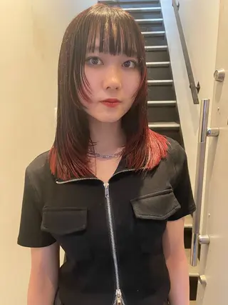 セミロング カラー ボブ／パーマ指名 No. 1🍃れんとのヘアスタイル