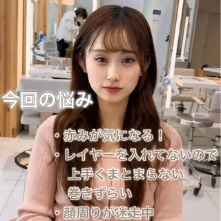 セミロング カラー 顔周り特化/韓国ヘア /レイヤー/吉野幸大のヘアスタイル