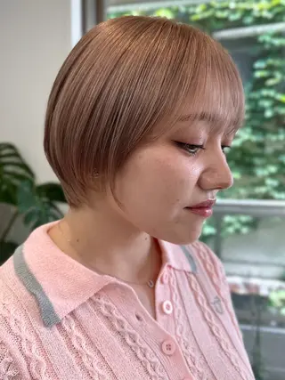 ショート cinq   PROJECT所属・ミルクティーベージュ /ボブ/あげは🎀のヘアスタイル