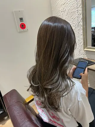 セミロング カラー 🥀韓国ヘア🥀 宮津真菜のヘアスタイル