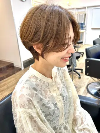 ショート カラー lab.by ioe中崎店所属・中北篤志 ショートボブのヘアスタイル