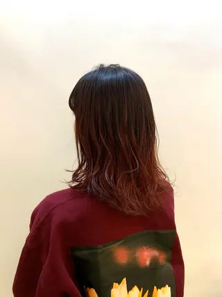 ミディアム カラー ヘアアレンジ 〽️magico/ ウルフDaiki〽️のヘアスタイル