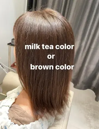 セミロング k-twoたき✨艶感 カラー/美髪矯正のヘアスタイル