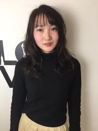 セミロング パーマ ✂️小顔カット✂️ 山本有紀のヘアスタイル