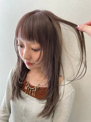 セミロング カラー 透明感カラー 🩰あさのヘアスタイル