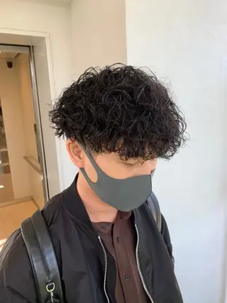 ショート パーマ メンズ 町田/波巻き/ シャドウ/メンズのヘアスタイル