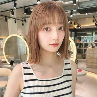 ショート カラー 艶カラー/ボブ /似合わせ/田口愛那のヘアスタイル