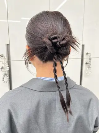 ミディアム ヘアアレンジ レイヤーカット顔周り /アレンジ伊藤彪真のヘアスタイル