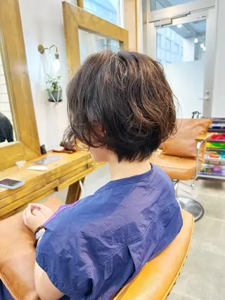 ショート パーマ newline銀座所属・銀座ショート/ 大人ショート/金子涼のヘアスタイル