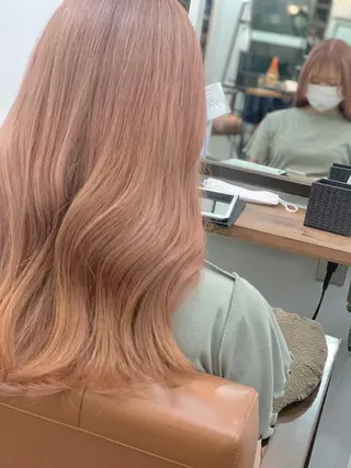 セミロング ブリーチ毛に縮毛矯正 ✨カラー✨山田 正幸のヘアスタイル