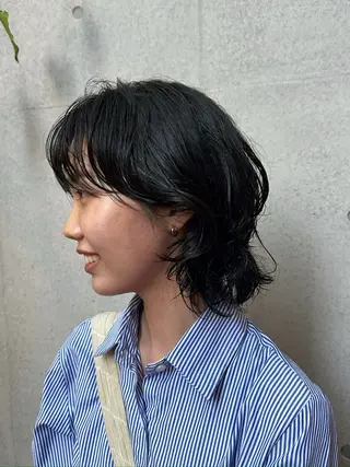 ミディアム パーマ 似合わせカット /パーマ岡本淳平のヘアスタイル