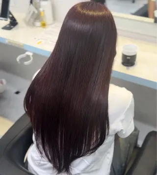 ロング カラー ブリーチなし🍒中韓 /暖色系🍒のヘアスタイル