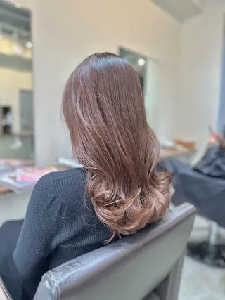 ミディアム カラー パーマ 小顔カット✨ 透明感カラー✨kyoのヘアスタイル