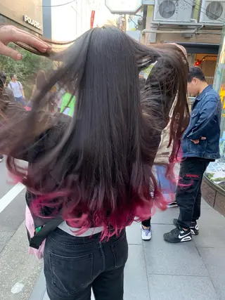 ロング カラー ピンクベージュ/新潟 万代/高橋桃葉🍑のヘアスタイル