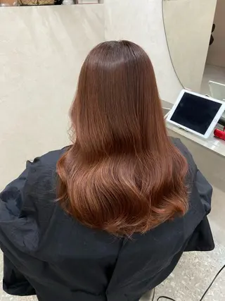 セミロング カラー 新宿/韓国ヘア 中明度カラー/かやのヘアスタイル