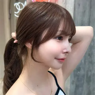 セミロング 新宿/韓国風レイヤー 髪質改善/渋谷直樹のヘアスタイル