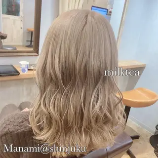セミロング カラー パーマ ヘアアレンジ メンズ キッズ ネイル マツエク・マツパ アイブロウ 新宿駅近♡友達とOK 🦋W -ワット -のヘアスタイル