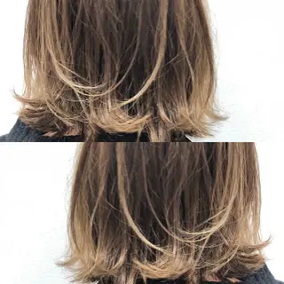 ミディアム 岸 保奈美のヘアスタイル