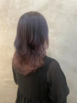セミロング カラー hair&culture gallery moloco　神保町　九段下店所属・RISA🩶🐈‍⬛ カット✨透明感カラーのヘアスタイル