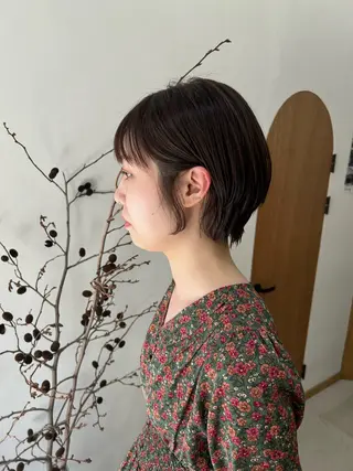 ショート なつめ🐶ショート ベージュカラーのヘアスタイル