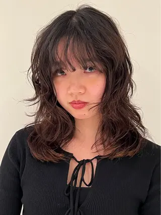 ミディアム パーマ 田邉 海斗のヘアスタイル