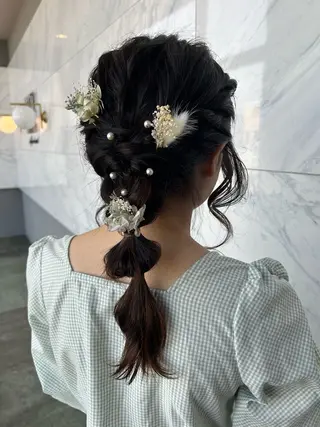 セミロング ヘアアレンジ 松永 らりっさのヘアスタイル