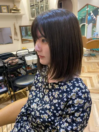 ミディアム ボブ韓国風レイヤー 髪質改善/畠中ケントのヘアスタイル