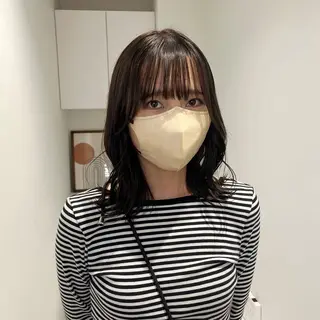 ミディアム カラー 暖色/ミルクティ/ 艶髪⭐️honokaのヘアスタイル