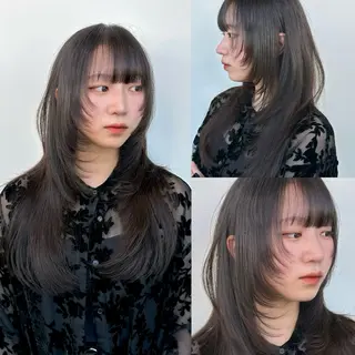 ミディアム 大阪ウルフカット ハッシュカットのヘアスタイル