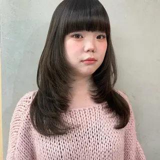 セミロング 韓国レイヤー/暖色 カラー/KOTONEのヘアスタイル