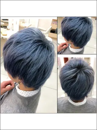 ショート カラー Ash 山田 勇太のヘアスタイル