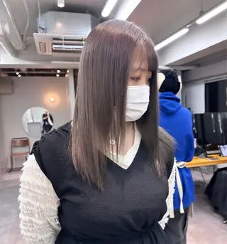 セミロング カラー ミルクティーベージュ 💫HARUTOのヘアスタイル