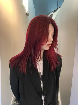 ミディアム カラー ヘアアレンジ ハッシュカット/ 韓国ヘア☽⋰mahoのヘアスタイル