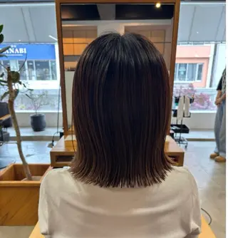 セミロング キシモト ハルカのヘアスタイル