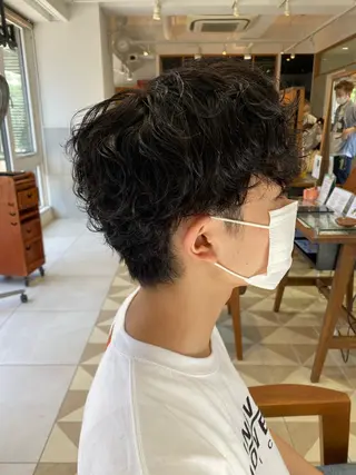 ショート カラー パーマ ヘアアレンジ メンズ メンズパーマの巨匠 鈴木純のヘアスタイル