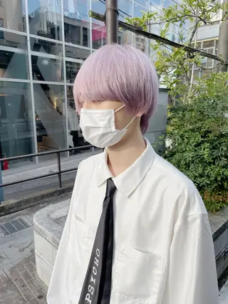 ショート カラー ヘアアレンジ メンズ キッズ 💟Chloe原宿店 🩶ハイトーンのヘアスタイル