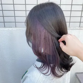 セミロング カラー I'S.横浜所属・赤み消しカラー 🍀JUNKIのヘアスタイル