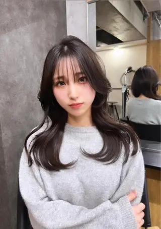 セミロング カラー パーマ ヘアアレンジ メンズ キッズ ネイル マツエク・マツパ アイブロウ レイヤー/顔周り 韓国ヘア森田和貴のヘアスタイル