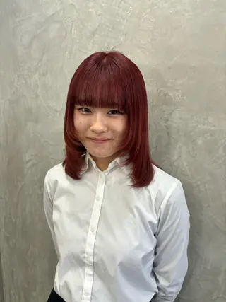 ミディアム カラー fudge所属・MaisonHALU 松浦光咲のヘアスタイル