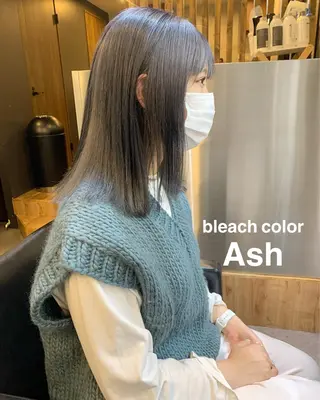 ミディアム カラー 柔らかブラウン/顔周 りレイヤー♡ユウシのヘアスタイル