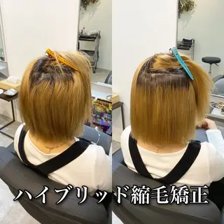 ショート パーマ "ブリーチ縮毛矯正” /デサキショウヘイのヘアスタイル