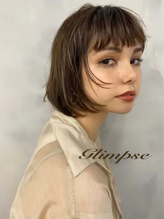 ミディアム カラー Glimpse大濠店 髪質改善/福岡大濠のヘアスタイル